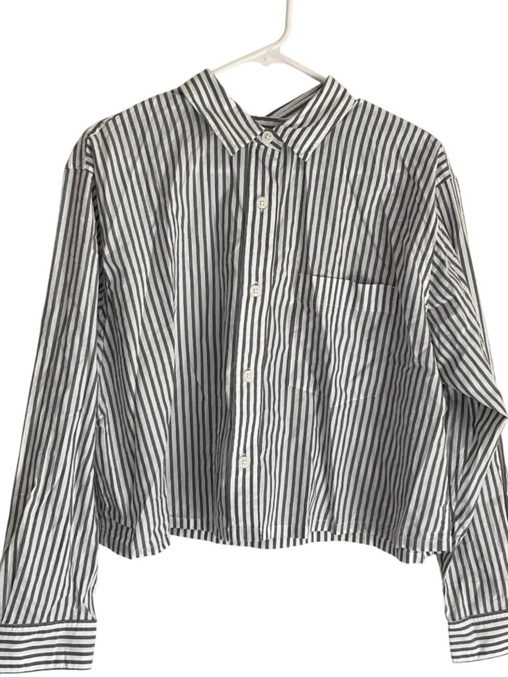 Everlane The Way-Short Shirt in Silky Cotton Periscope Bone Large New Womens - Picture 5 of 11